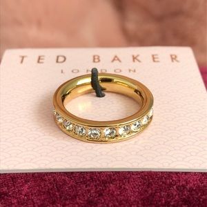 Ted Baker Crystal Band Ring - Gold/ Crystal